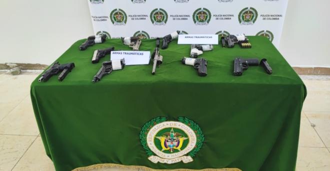 42 armas de baja letalidad asociadas a 19 hechos delictivos 