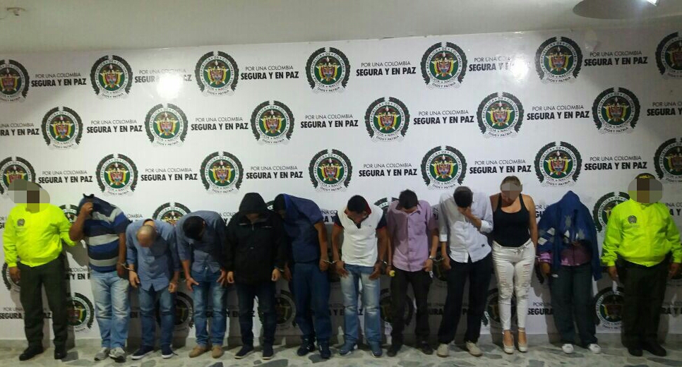 Personas capturadas que integraban la organización