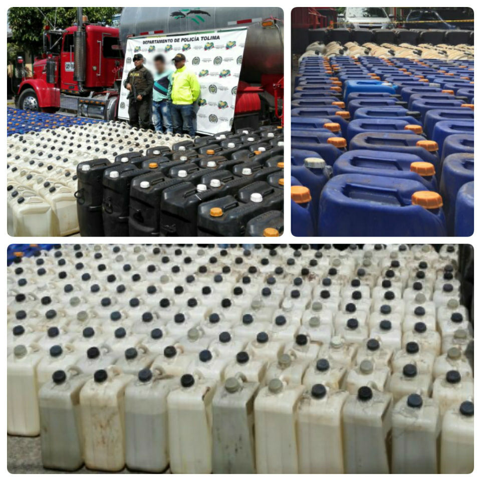 Caen-19-toneladas-de-sustancias-químicas-controladas-usadas-para-el-procesamiento-de-clorhidrato-de-cocaína