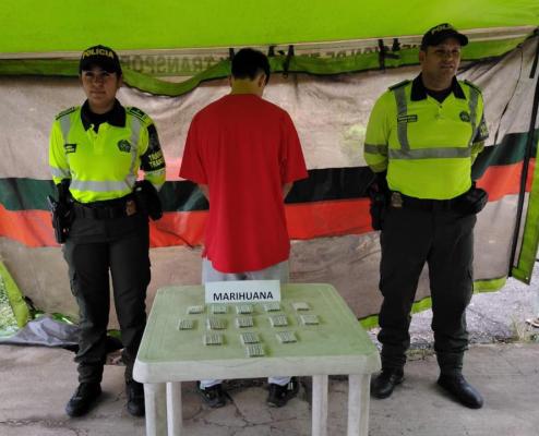 Captura e incautación de marihuana en vía nacional 