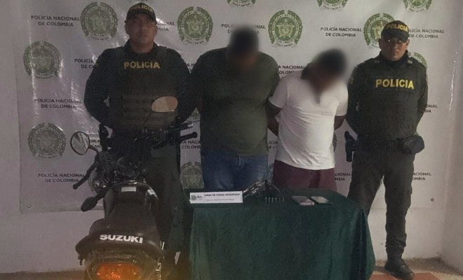 Capturados en flagrancia dos sujetos por el delito de hurto calificado y agravado