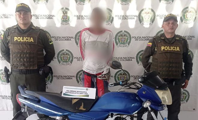 Captura falsedad marcaria motocicleta