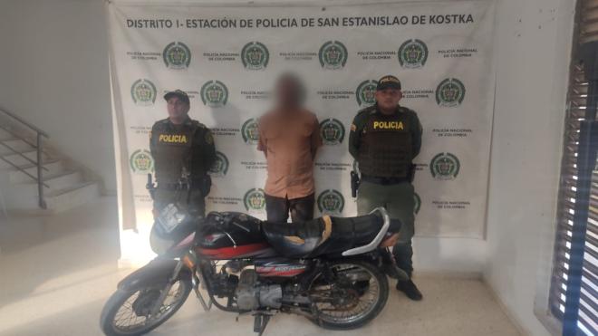 Captura por hurto motocicleta