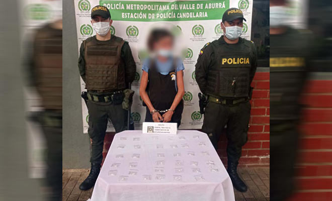 Capturada en el centro de Medellín cuando expendía sustancias estupefacientes