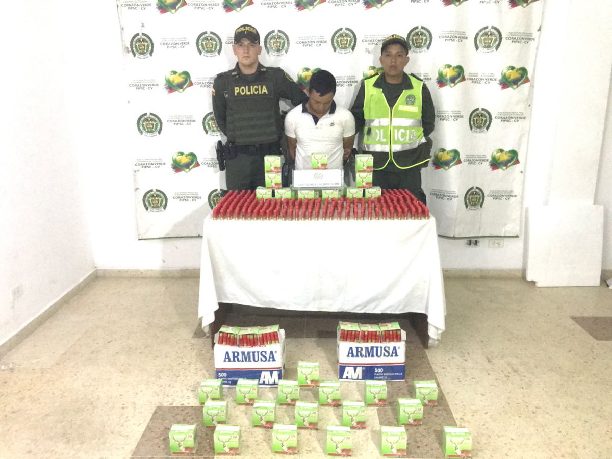 Capturado con mil cartuchos para escopeta