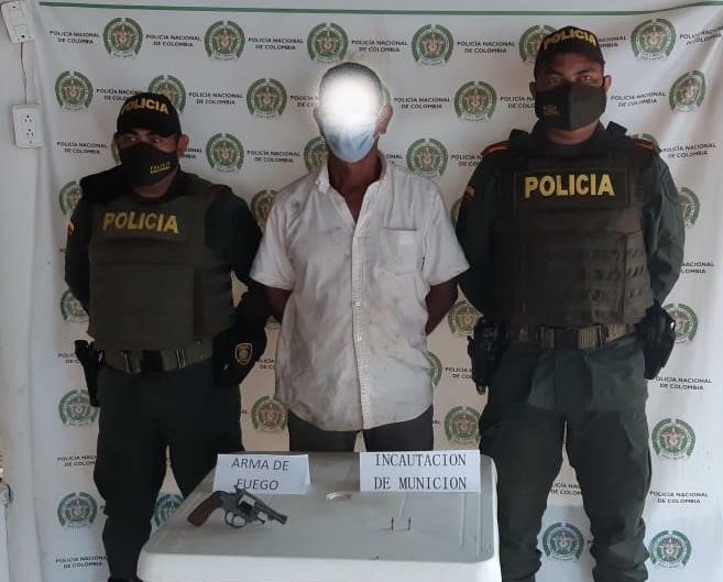 capturado por el delito de porte ilegal de arma de fuego 