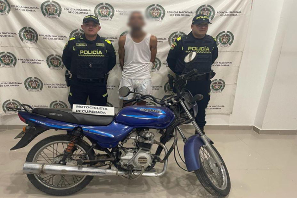 Por el hurto de una moto, fue capturado un hombre por uniformados de la Estación de Policía Riohacha