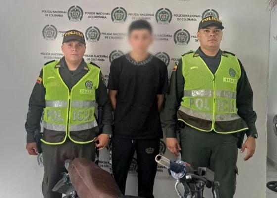 Esta persona se desplazaba en una motocicleta hurtada en la comuna 4 de Ibagué.