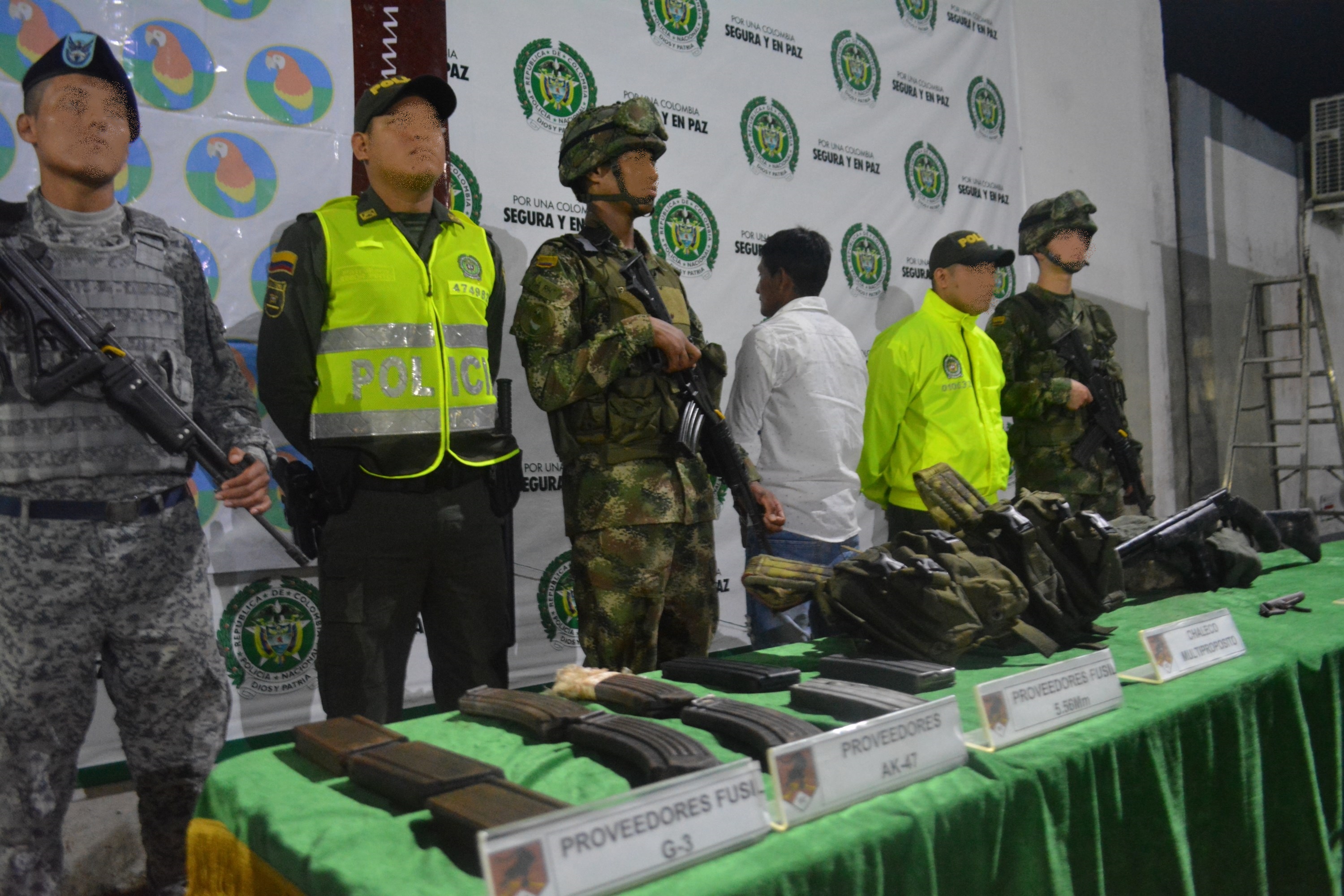 Capturan sujeto con material bélico