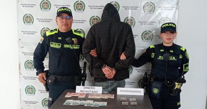 Capturado en Tunja un hombre por porte de estupefacientes en el barrio Mirador Escandinavo