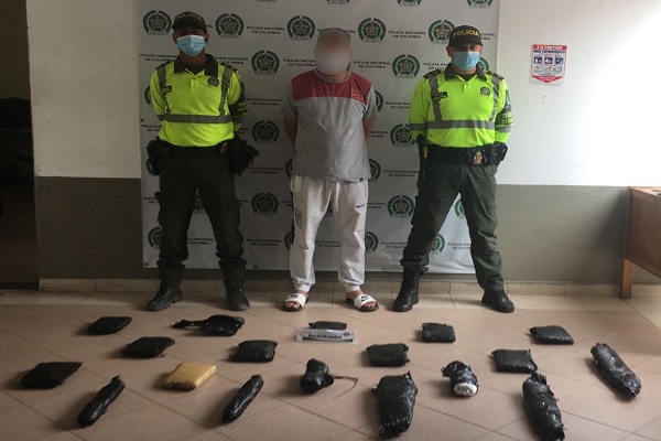 Capturado con más de 10 mil gramos de estupefacientes 