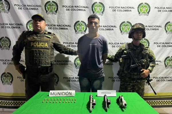 Capturado por el delito de fabricación, tráfico, porte de armas de fuego