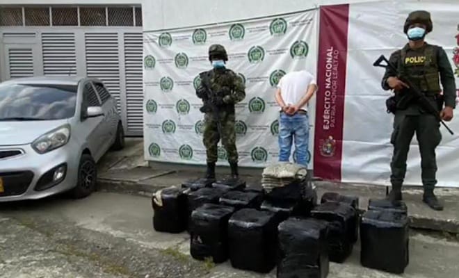 Una persona capturada por transportar 55 kilos de marihuana.