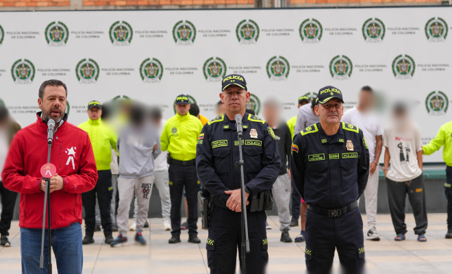 Rueda de prensa con la captura de 23 integrantes de 'El Mesa'