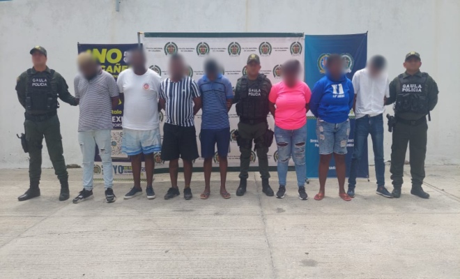 Capturamos a siete integrantes del grupo delincuencial “Los Manzanillos” por el delito de extorsión