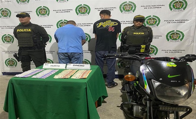 Capturados en flagrancia por el delito de hurto