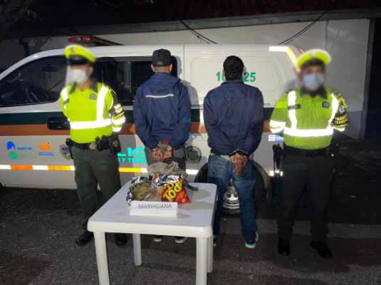 Dos capturados y 500 gramos de marihuana fueron incautados