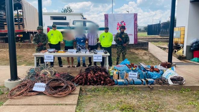 Capturados tres personas implicadas en el hurto de cobre en el municipio de Puerto Gaitán 