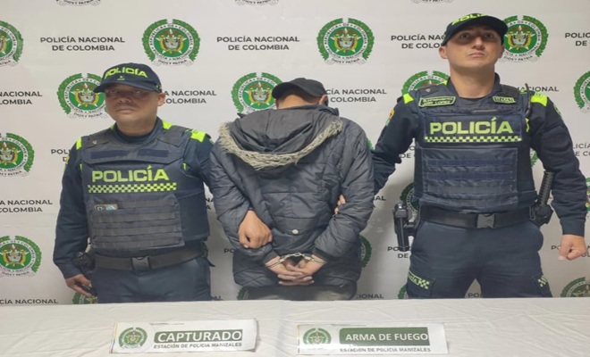 En Manizales, es capturado un hombre por porte ilegal de arma de fuego en el barrio san Sebastián