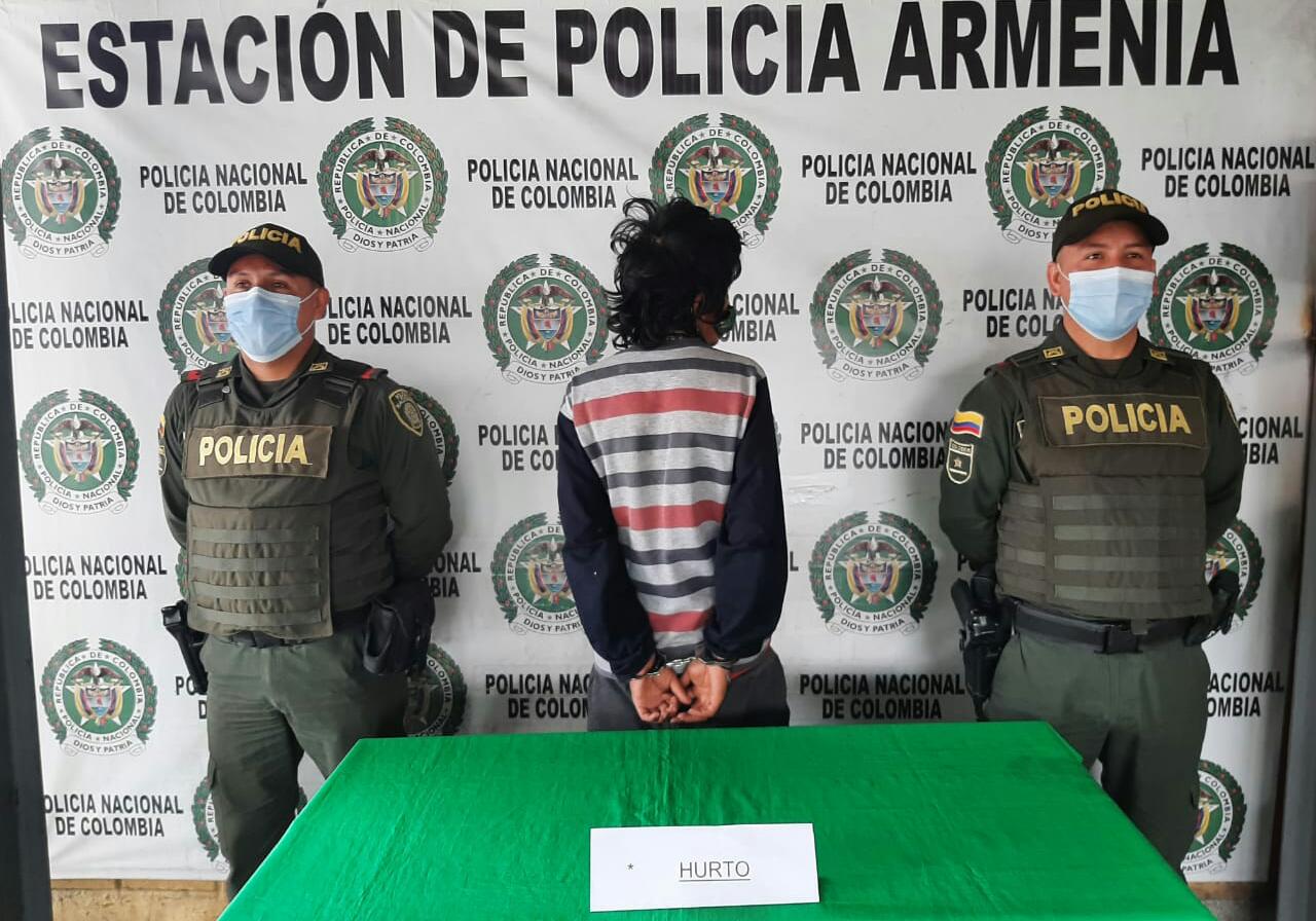 Capturan a un sujeto en Armenia por el delito de hurto
