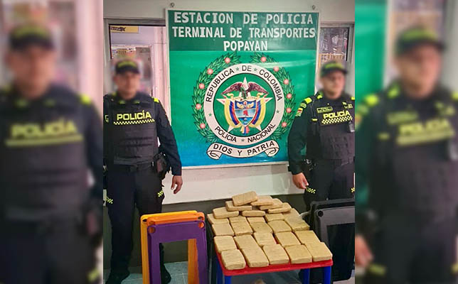 Cae nuevo cargamento de marihuana en la terminal de transportes de Popayán