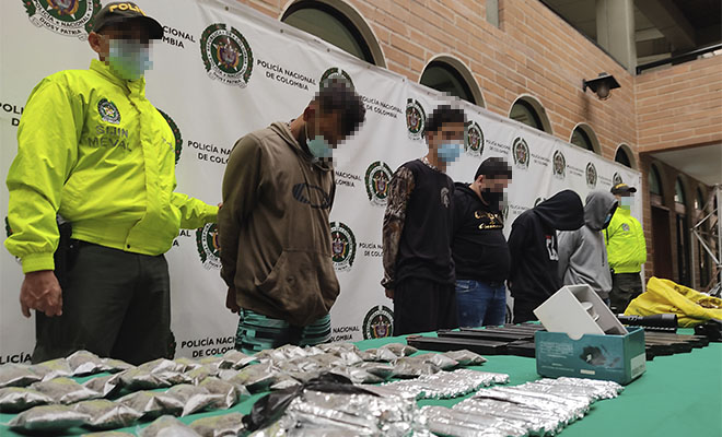 cinco capturas e incautación de marihuana