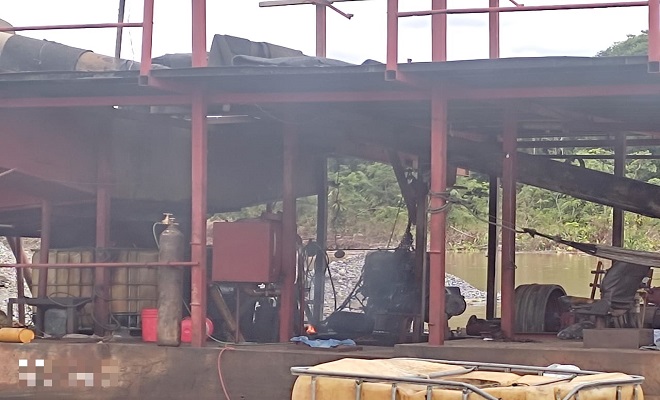 Una mina intervenida en el municipio de Cértegui Chocó