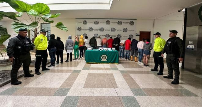 15 personas capturadas y una imputación de cargos en la desarticulación al grupo delincuencial “Aarón”