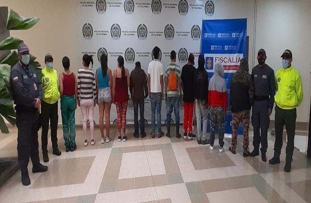 fueron capturadas trece personas