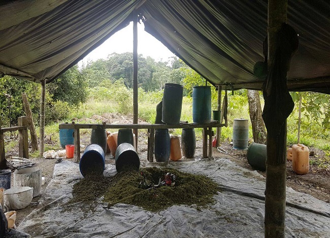 laboratorio para procesamiento de cocaína 