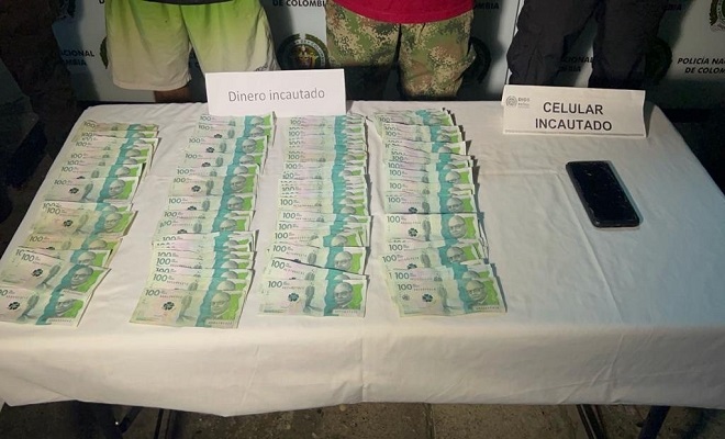 Alias “el flaco” “pirata” y “Andrés” fueron sorprendidos cuando recibían 10 millones de pesos producto de extorsión.