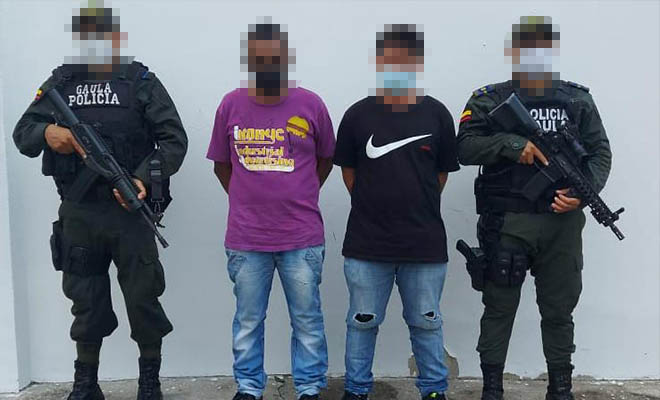 dos capturados por extorsión