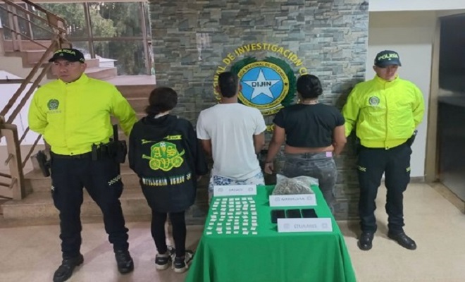 Tres personas fueron capturadas con estupefacientes en la capital quindiana
