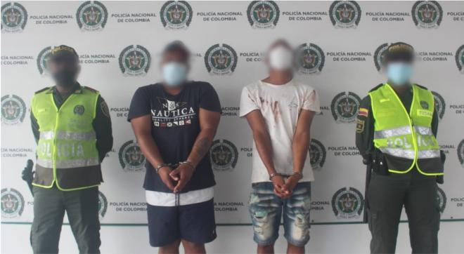 Rápida reacción de la Policía Nacional permite la captura en flagrancia de dos hombres por el delito de lesiones personales 