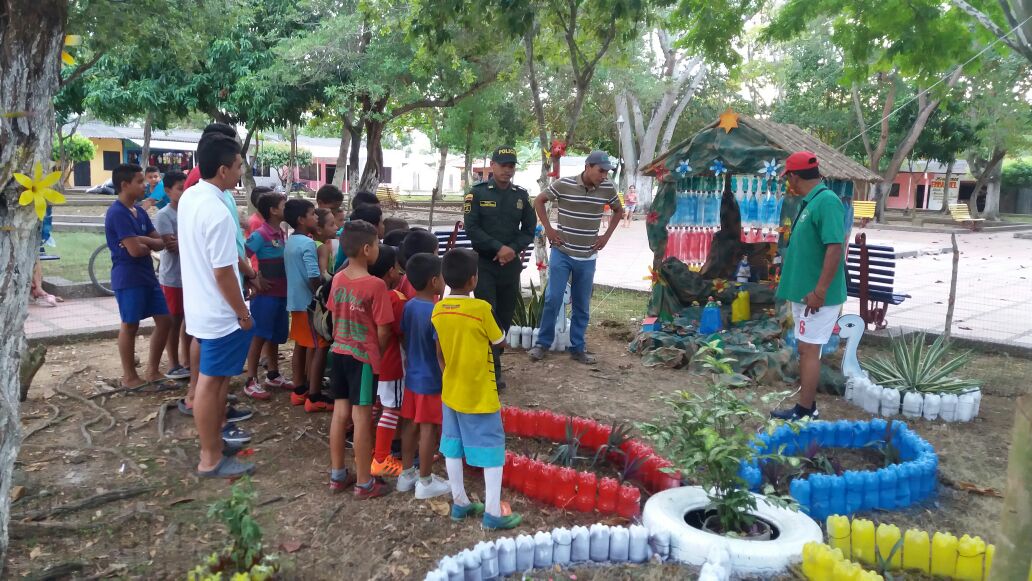 Los pesebres fueron elaborados con material reciclable para la protección del medio ambiente