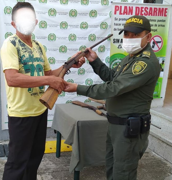 entrega voluntaria de armas de fuego