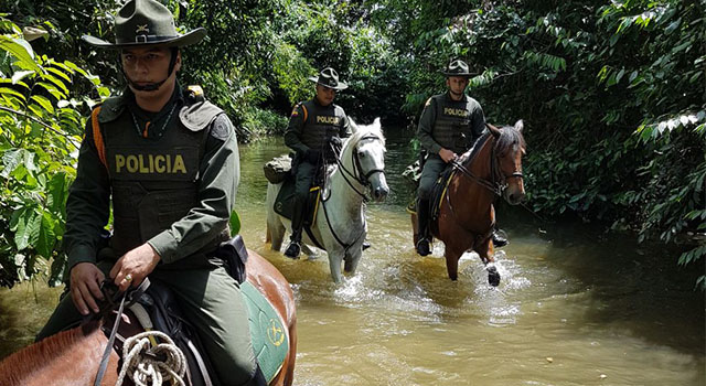 Los carabineros-de la Policía Nacional-fortalecen la vigilancia rural-en el Meta
