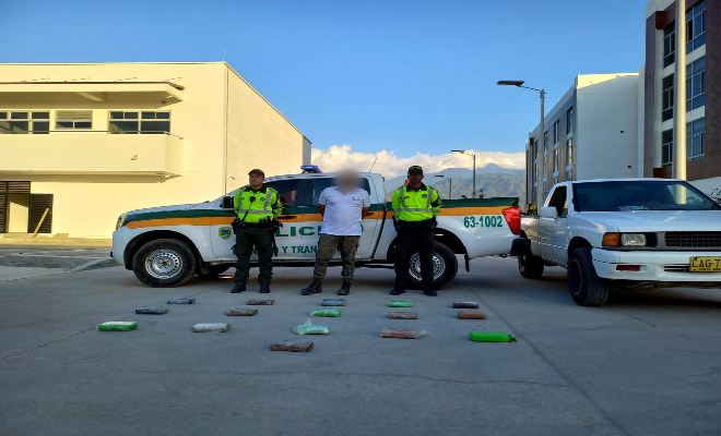  Policía de transito capturó a un hombre con 16 kilos de cocaína