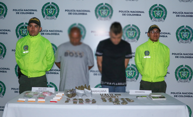 Dos hombres son capturados en la capital risaraldense por el delito de tráfico de estupefacientes