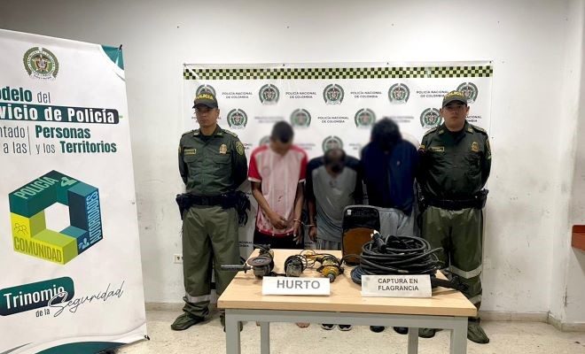 Tres hombres son capturados relacionados con un hurto presentado en el barrio Santander