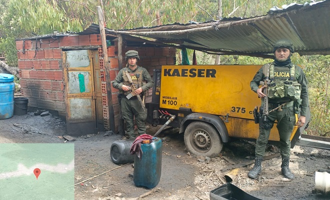 incautación de motores utilizados para la explotación ilícita de recursos naturales en cacota
