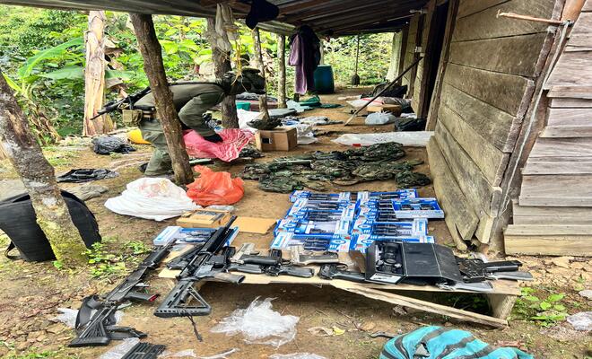 El confiscado material bélico afecta la capacidad operativa de este grupo criminal en la región