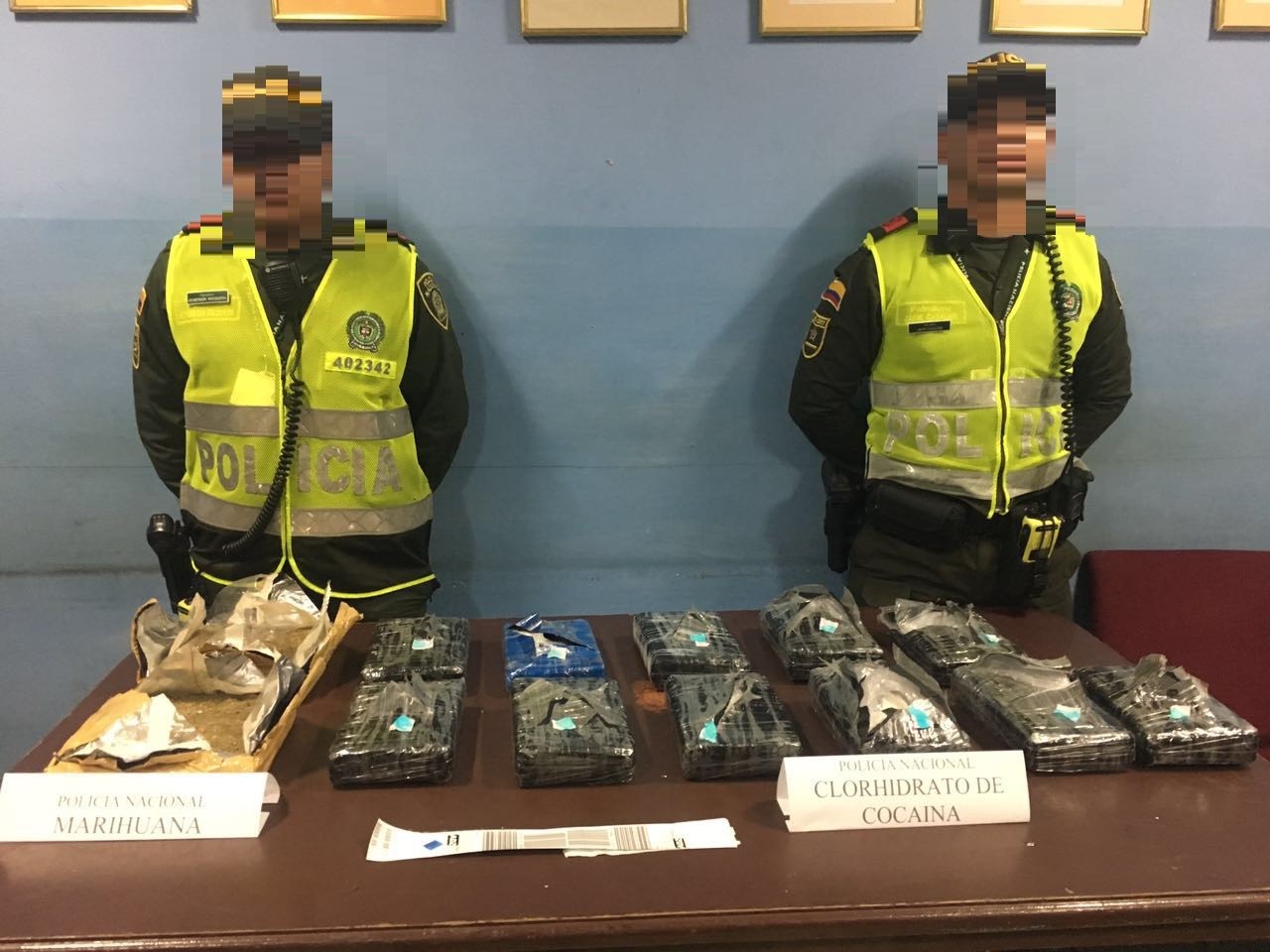Unidades de la Estación de Policía Aeropuerto logran la incautación de 3.645 gramos de marihuana y 12.193 gramos de cocaína