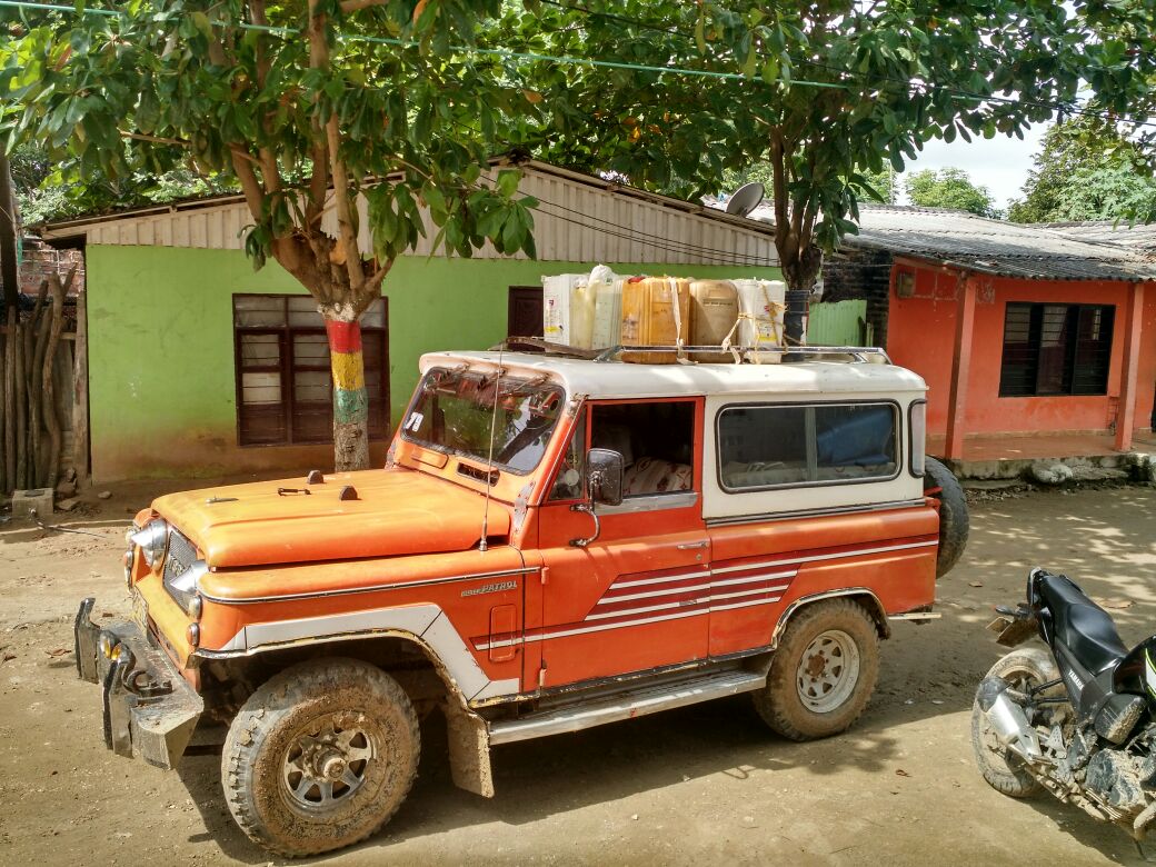 Vehiculo en que transportaban 70 gls de gasolina