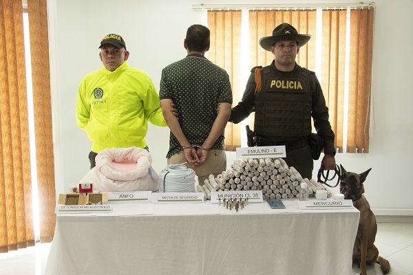 Capturado con material explosivo