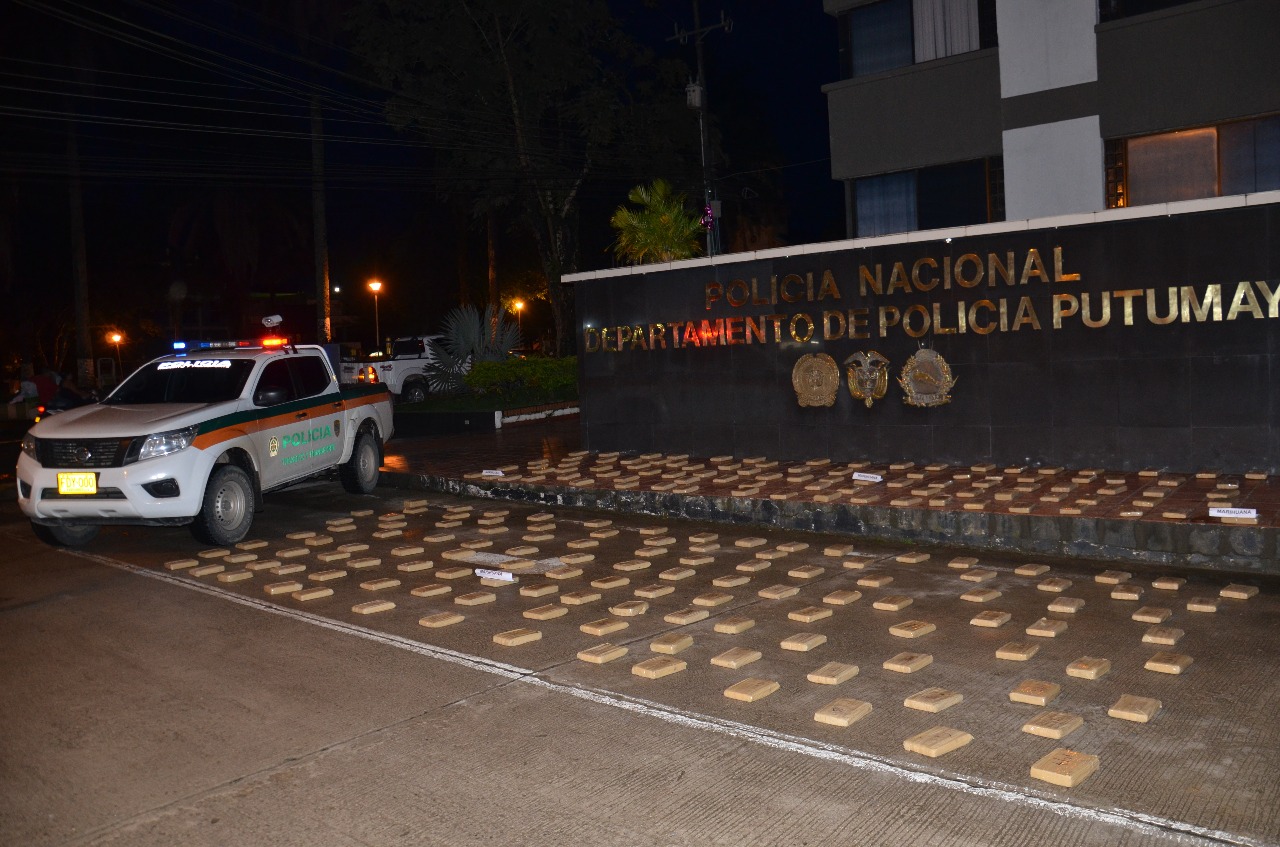 219 paquetes de marihuana incautados por la Policía en Putumayo