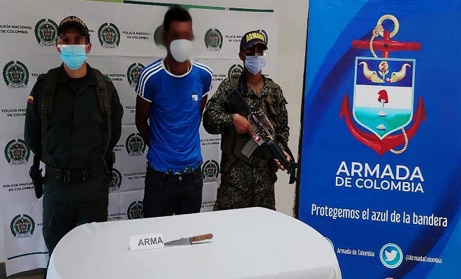 Lo capturamos cuando intentaba agredir a su madre con un elemento cortopunzante