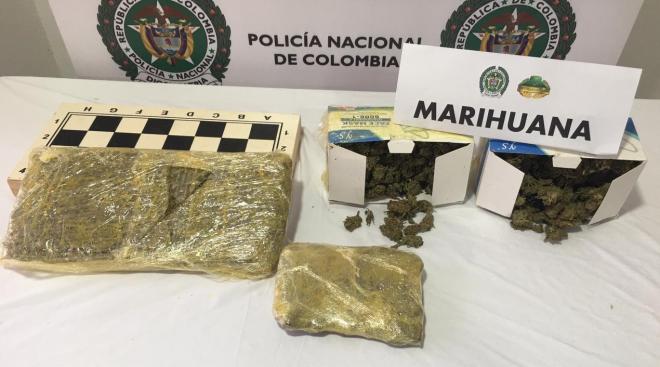 Hallamos  936 gramos de marihuana en encomienda procedente de la ciudad de Bogotá.