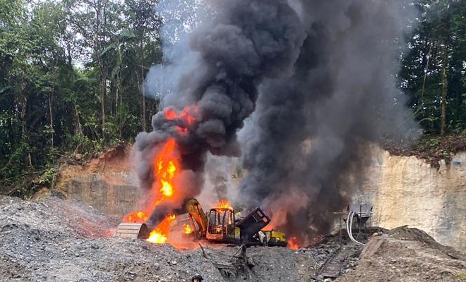 Elementos mecanizados destruidos e incautados