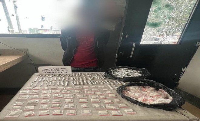 Hombre capturado con estupefacientes incautados 